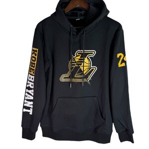 Men's Black Hoodie with Gold Accents